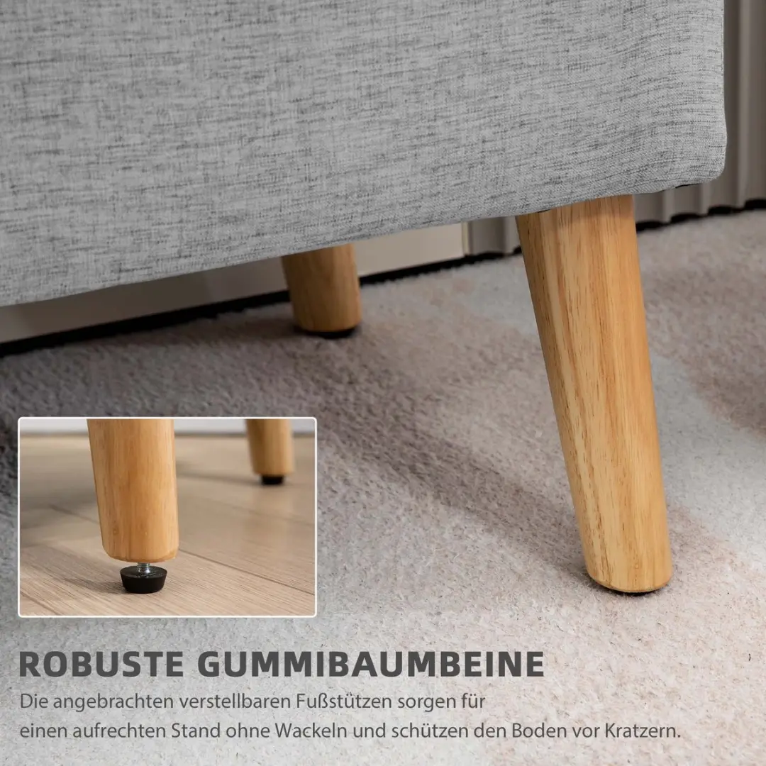 Homcom Sitzbank - 110x39x45cm - Grijs