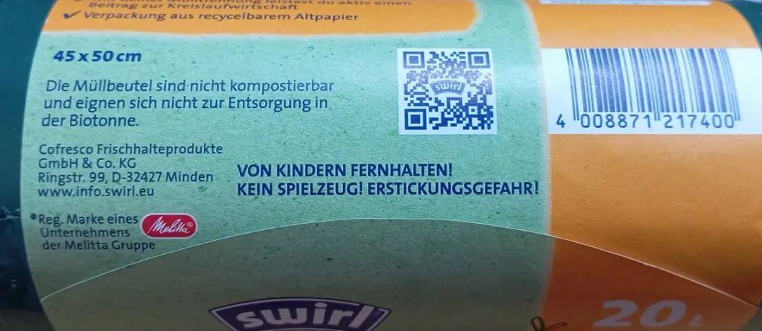 Swirl Öko Vuilniszakken 20L - 18 Stuks - Groen