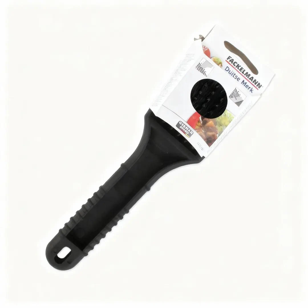 Fackelmann BBQ Editie Plancha Schraper & Borstel 2-in-1 22cm - Zwart