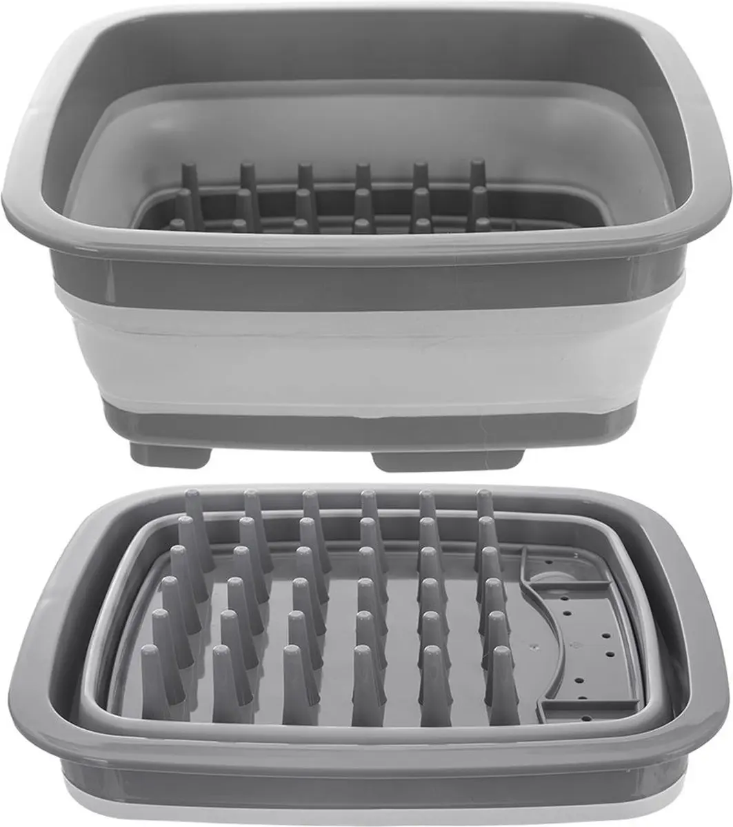 Orion Silicone Opvouwbaar Afdruiprek 37x31,5x14,5cm - Grijs - afbeelding 3 van 6