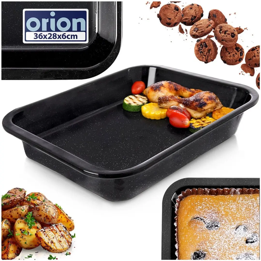 Orion Geëmailleerde Bakplaat 36x28x6cm - Zwart