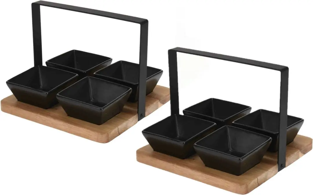 Excellent Houseware Serveerplank met 4 Schaaltjes
