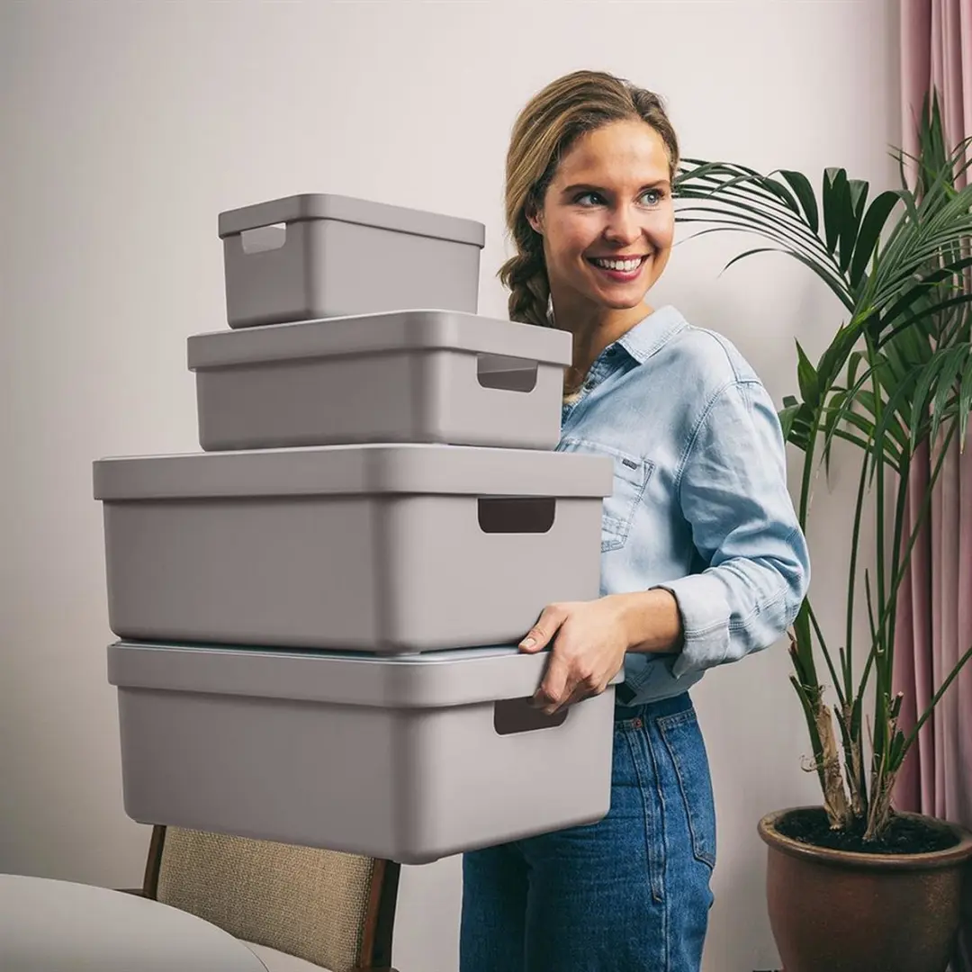 Sunware Opbergbox 8x - 9L - Lichtgrijs