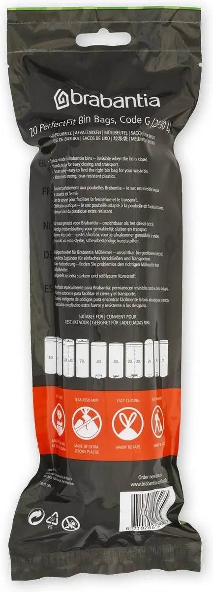 Brabantia PerfectFit Vuilniszakken 30L - 120 Stuks