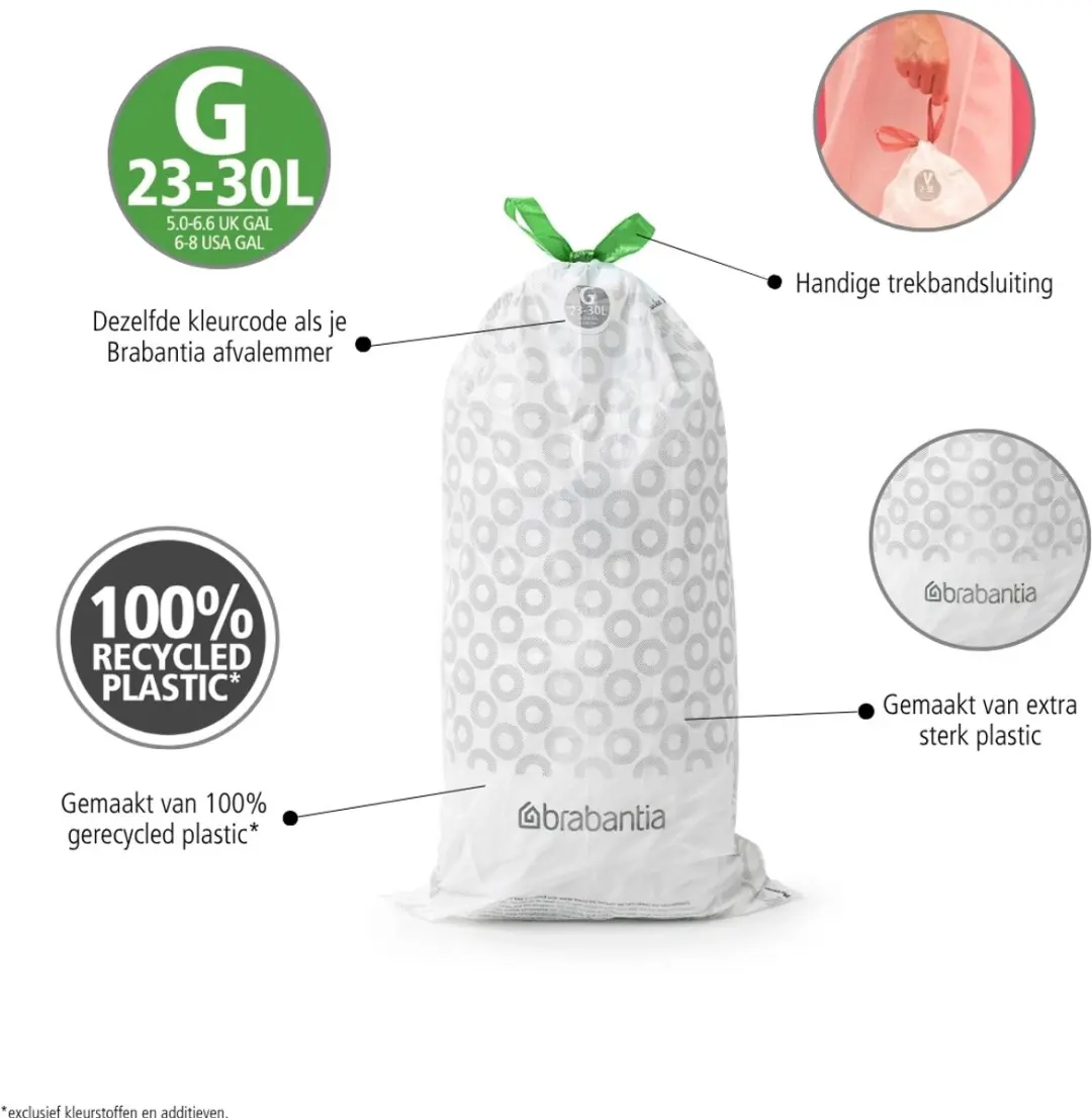 Brabantia PerfectFit Vuilniszakken 30L - 120 Stuks