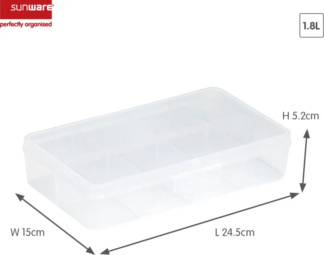 Sunware Q-Line Box Transparant 8-Vaks