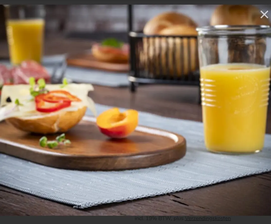 APS Placemat Fijne Band 45x33cm - 6 Stuks Zilver