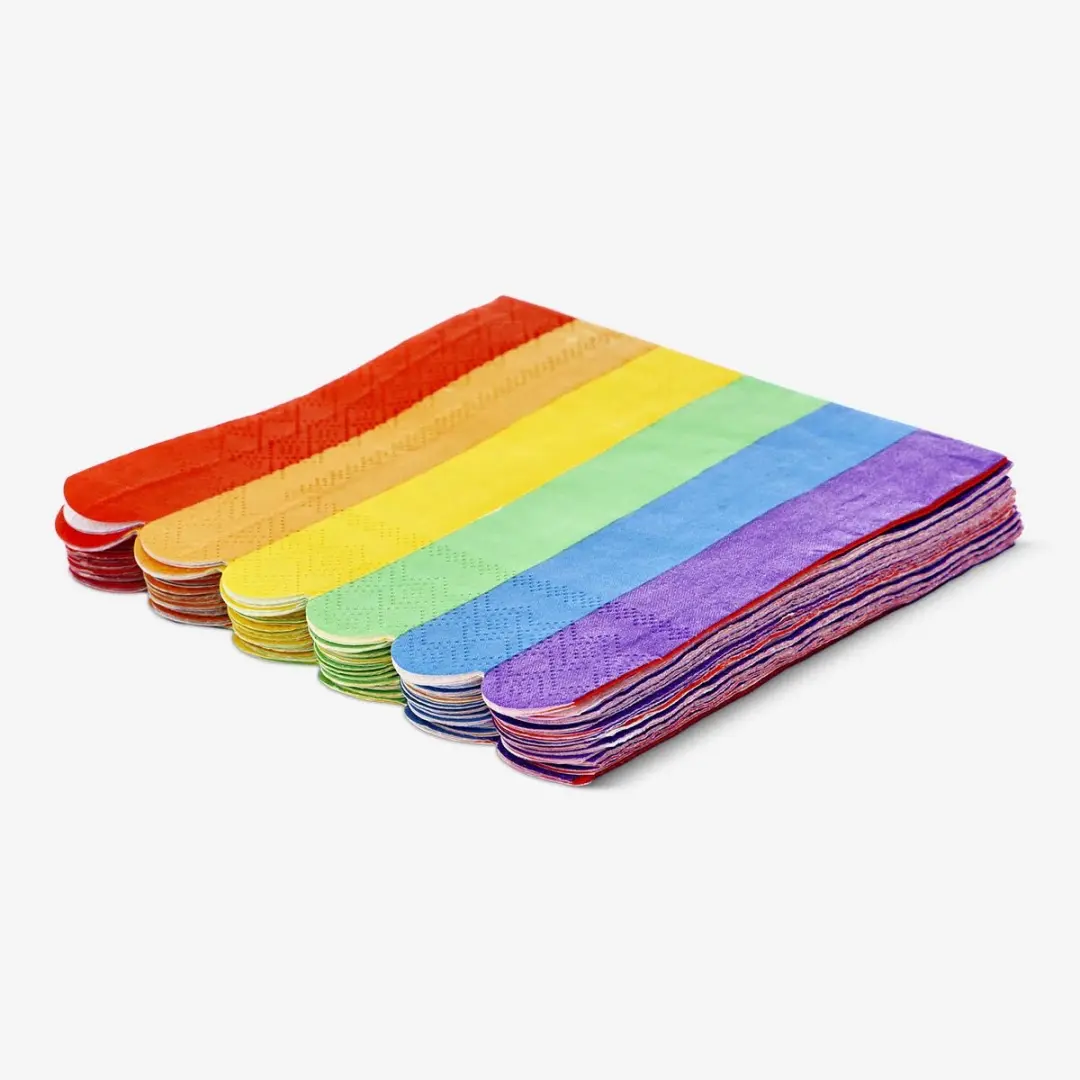 Regenboog servetten. 16 stuks