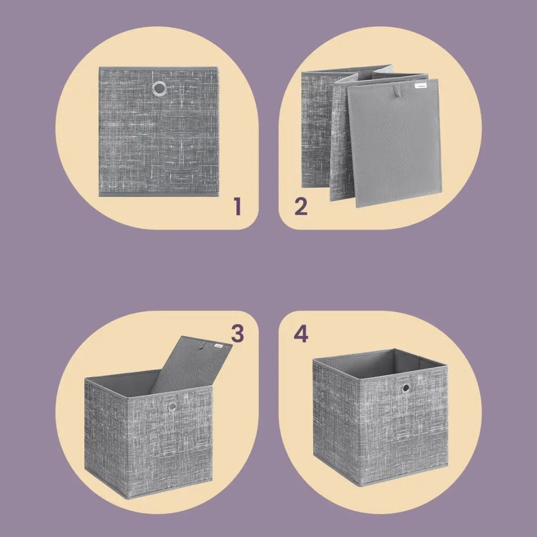 Songmics Opbergbox Grijs - 19L - Set van 6