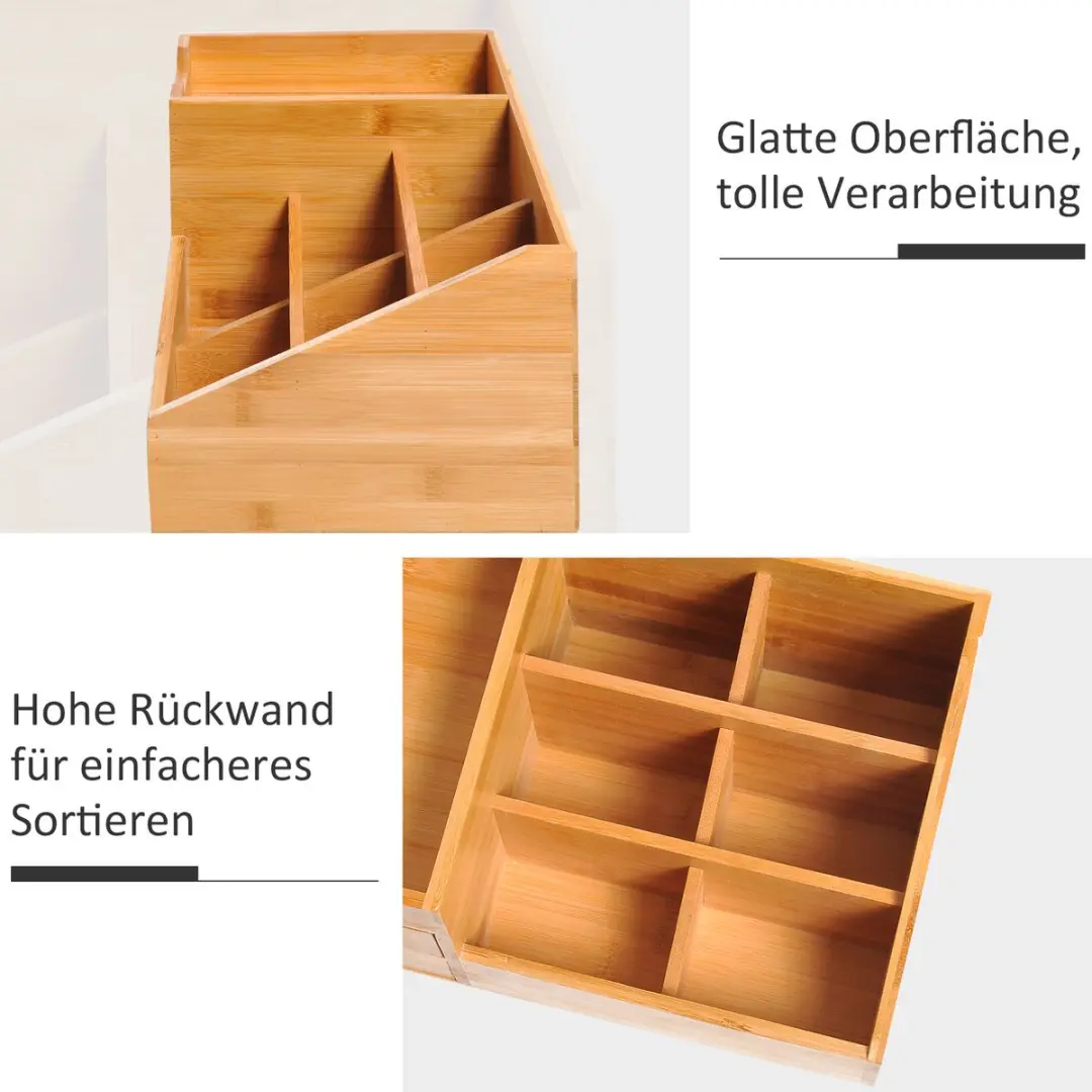 Homcom Bureau Organizer 2 Laden - Natuurlijk - afbeelding 6 van 6