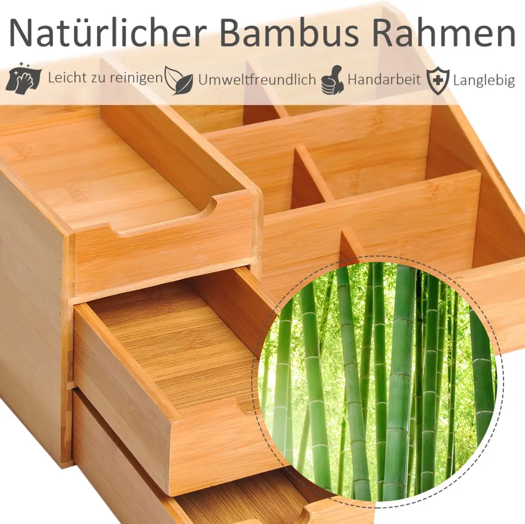 Homcom Bureau Organizer 2 Laden - Natuurlijk