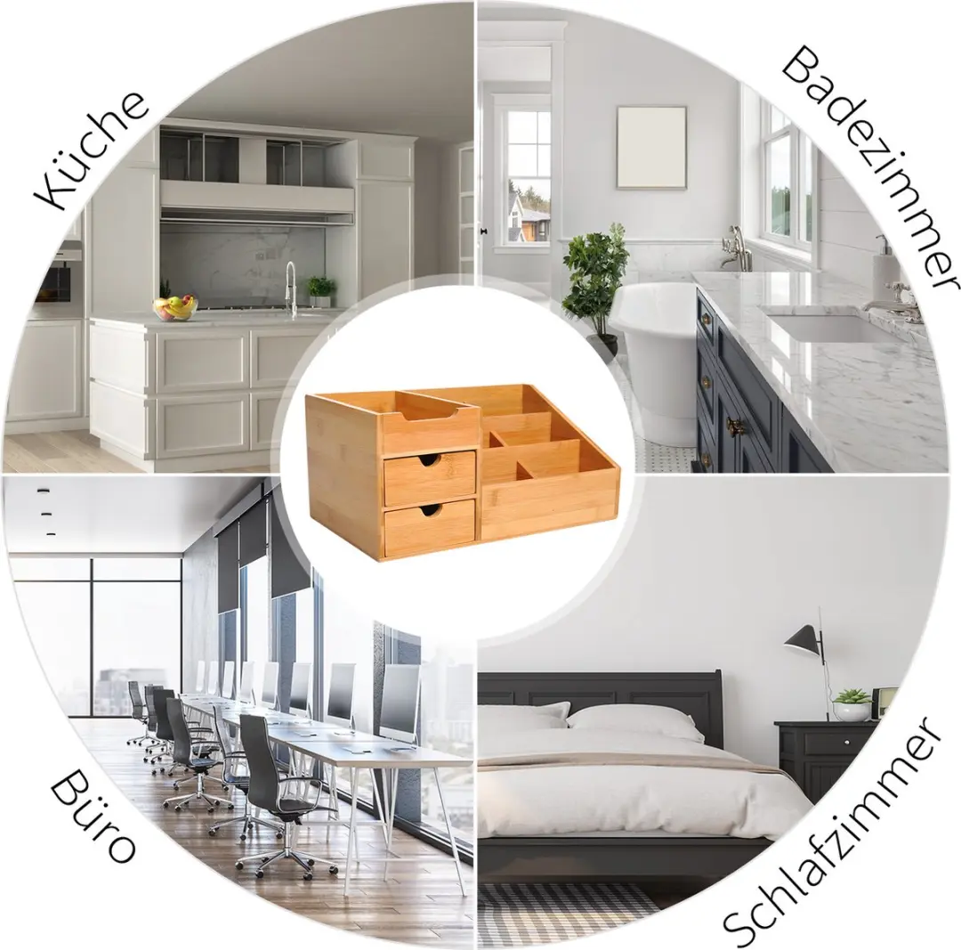 Homcom Bureau Organizer 2 Laden - Natuurlijk