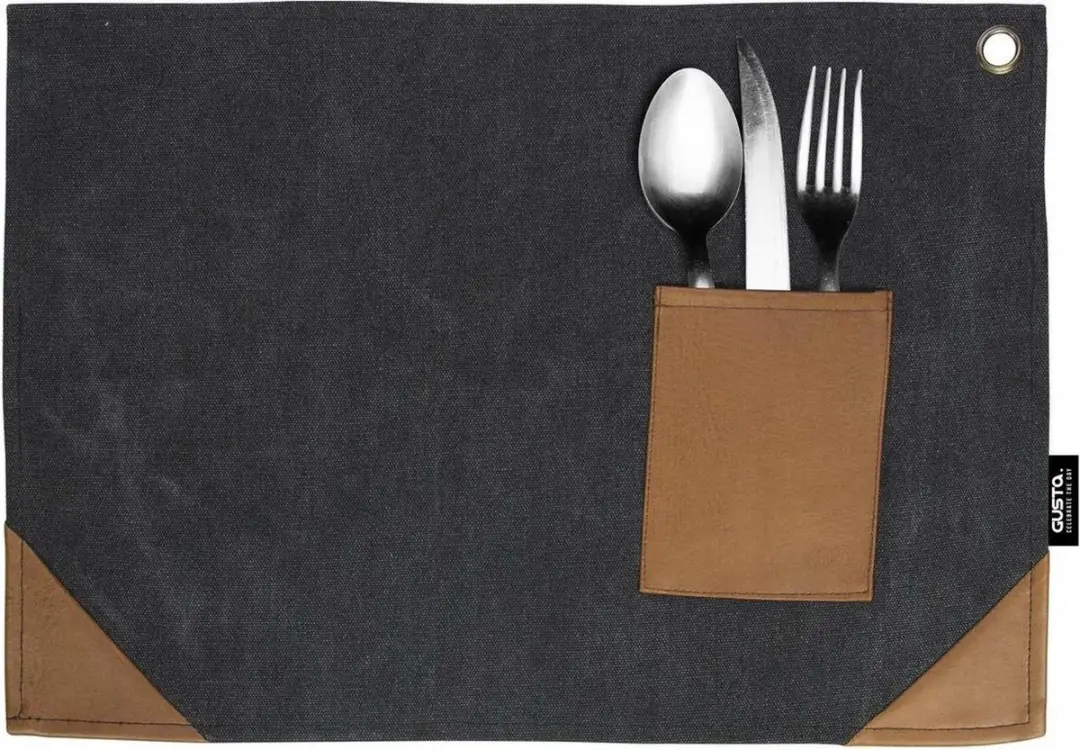 Gusta Placemats Set van 2 - 45x32cm Zwart
