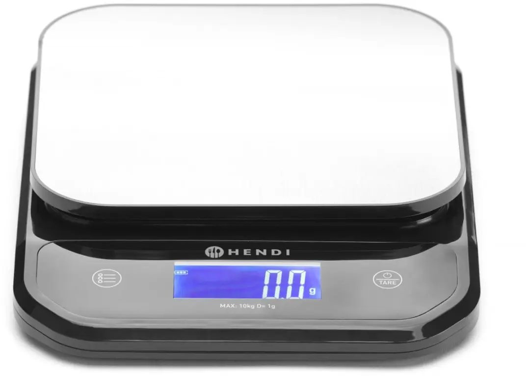 HENDI 580028 Keukenweegschaal 10kg - Zwart-RVS