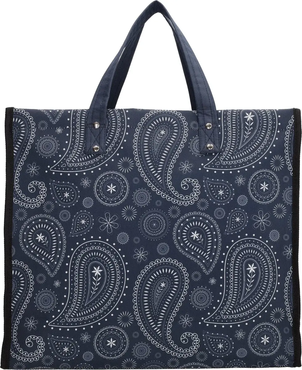 Beagles Shop & Go Boodschappentas - 23L Blauw/wit Paisley