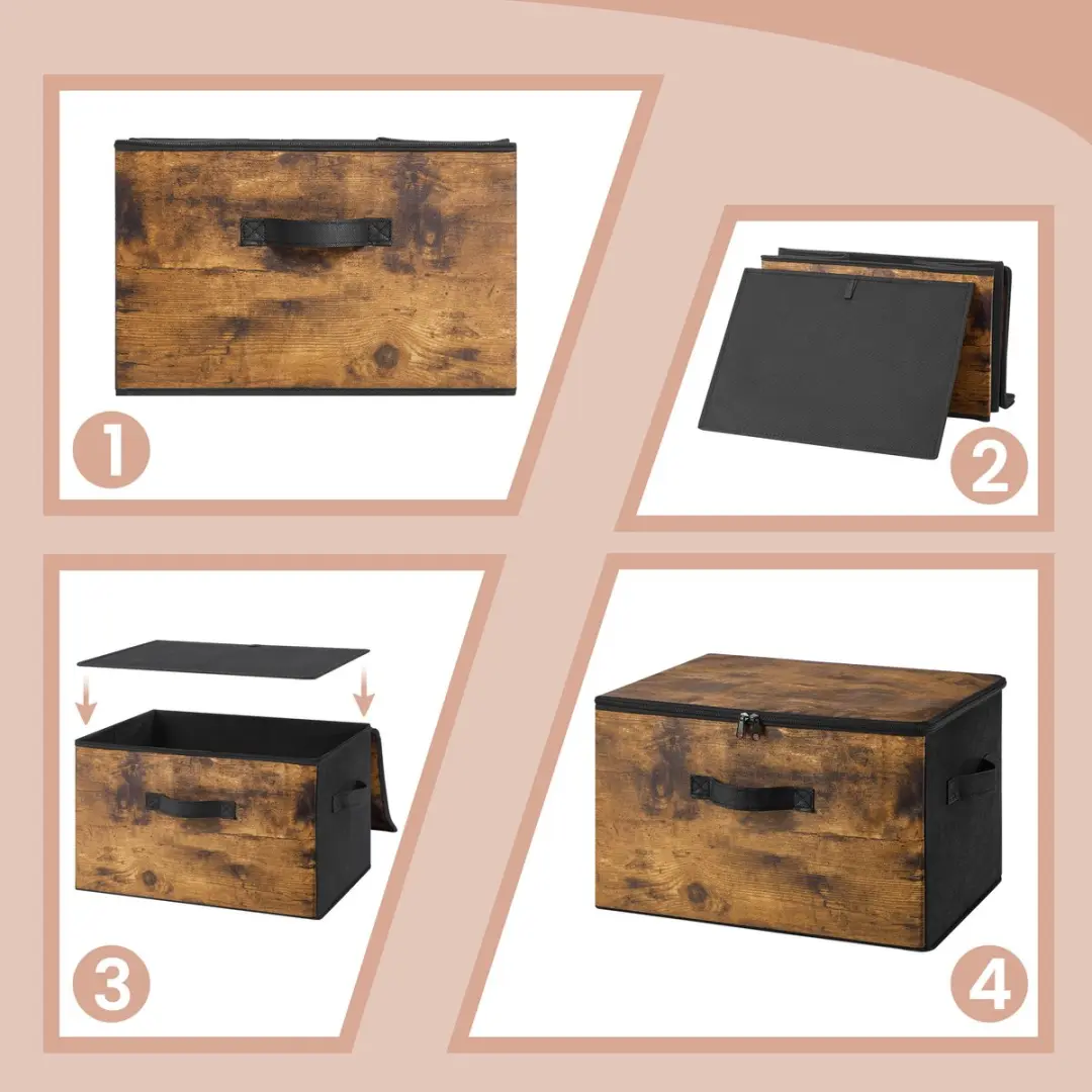 Songmics Opbergbox RYZ103B01 - 3-delig Vintagebruin - 30L