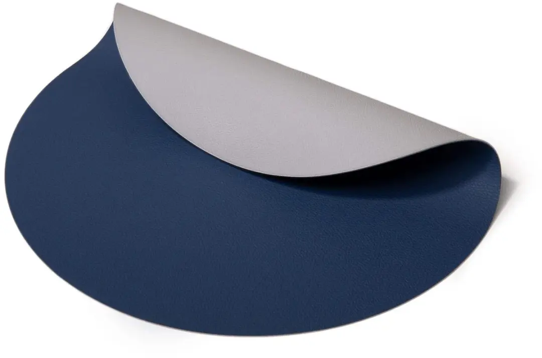 Cookinglife Placemats Lederlook Ø38cm - 6 Stuks - Grijs/Blauw