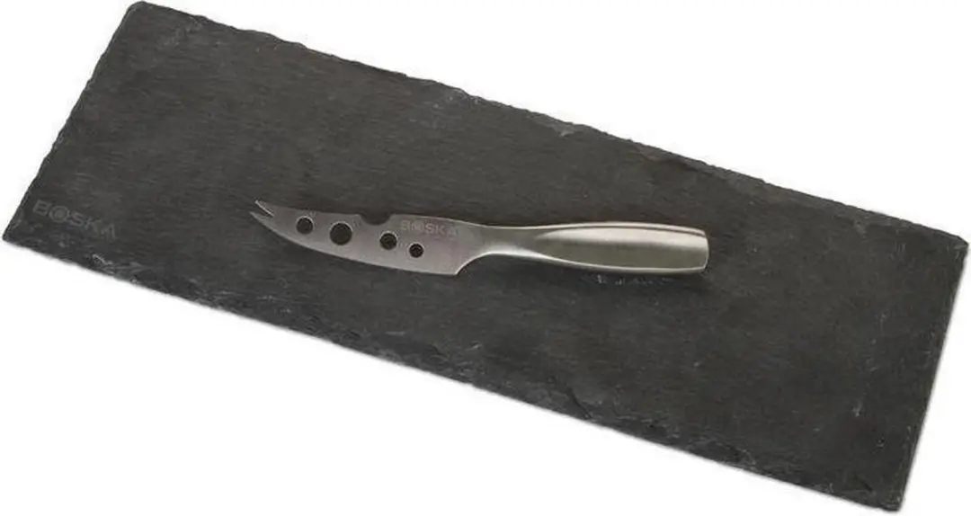 Boska Kaasset Leisteen S Kaasplank - Zwart/Zilver - 33 cm