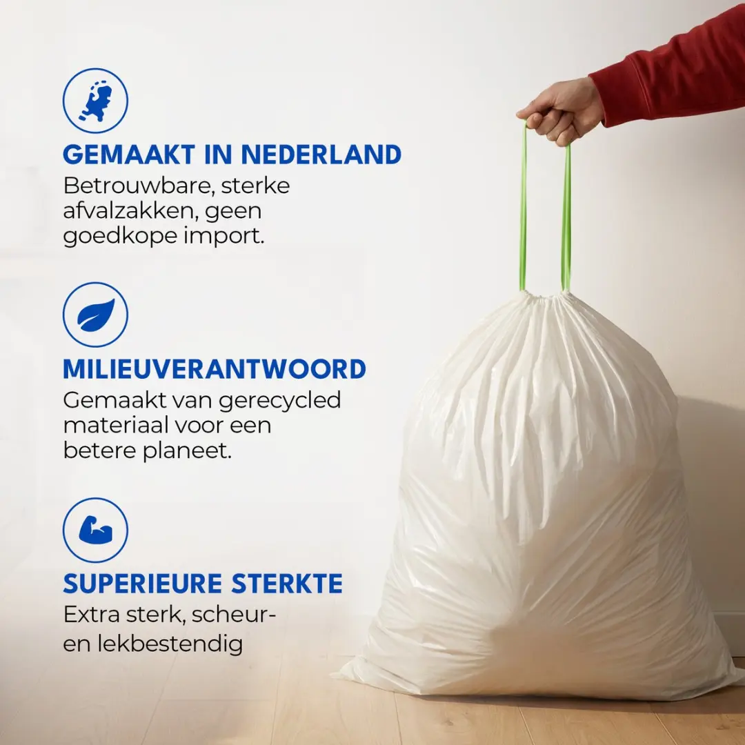 Simple Vuilniszakken 30L - 120 Stuks - Wit/ Groen