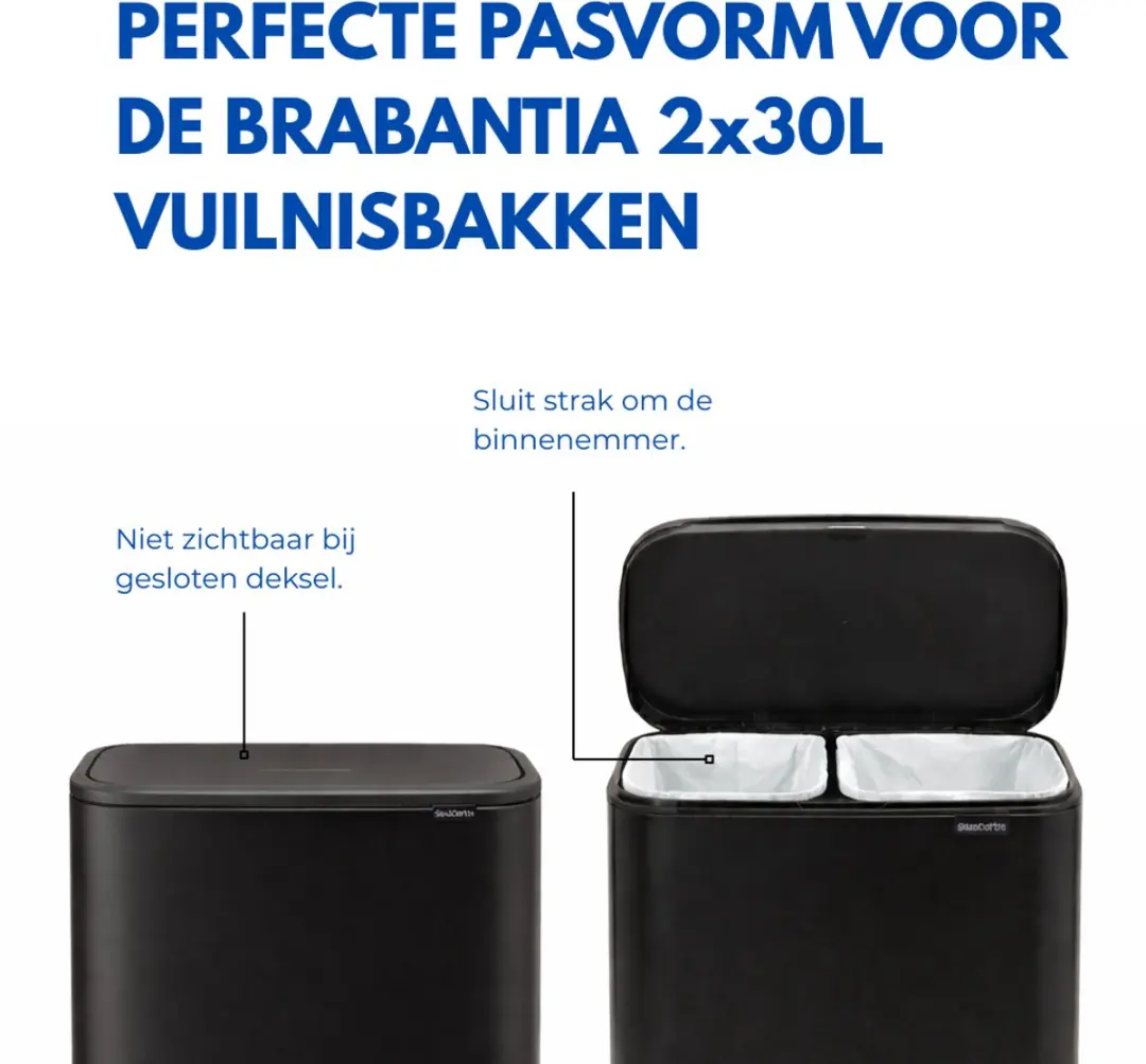 Simple Vuilniszakken 30L - 120 Stuks - Wit/ Groen - afbeelding 6 van 6