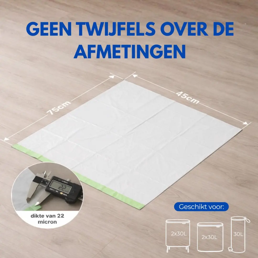 Simple Vuilniszakken 30L - 120 Stuks - Wit/ Groen