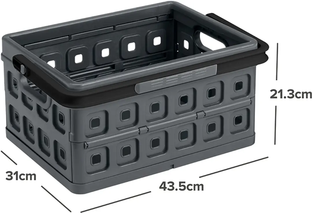 Sunware Square Vouwkrat 24L - 43.5x31x21.3cm Antraciet