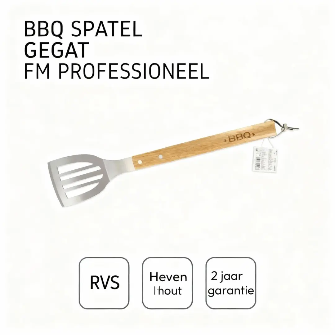 Fackelmann BBQ Editie Grote Barbecueschep - Roestvrij staal/Hout