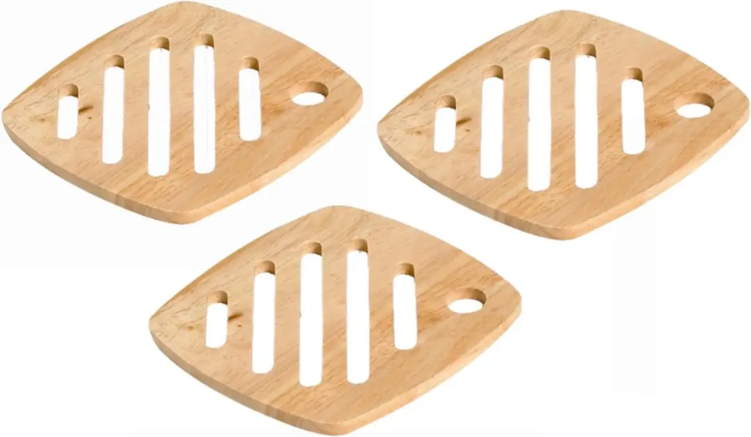 Cosy&Trendy Pannen Onderzetters Hout 18cm - Bruin
