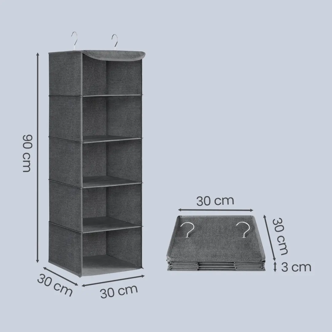 Songmics Hangrek RCH005G02 - 2 Stuks - 10 Vakken - Grijs