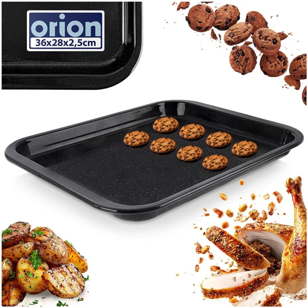 Orion Geëmailleerde Bakplaat 36x28x2,5cm - Zwart