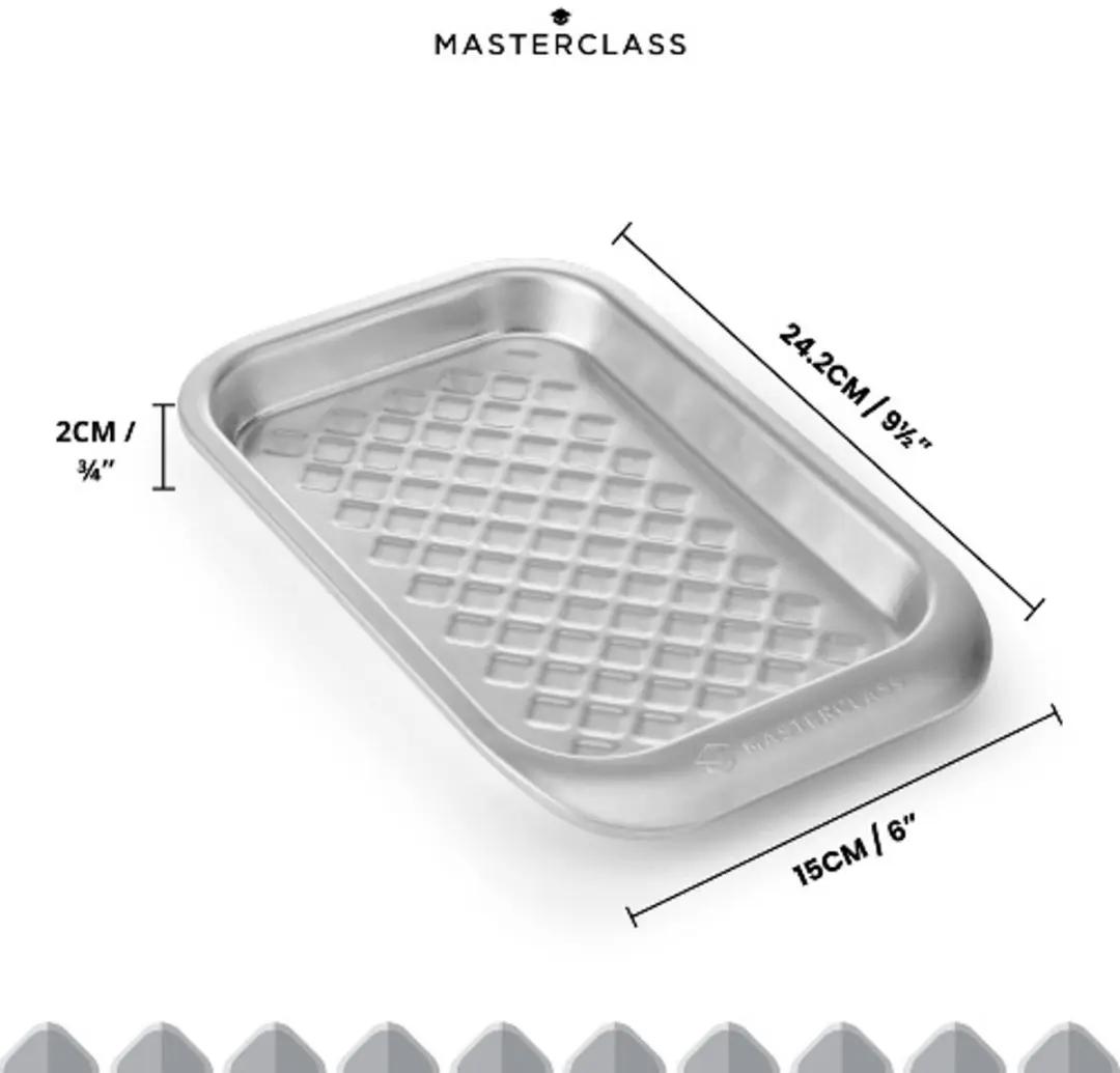 Masterclass Rechthoekige Bakplaat 5057982102104 - 15x24x2cm Zilver