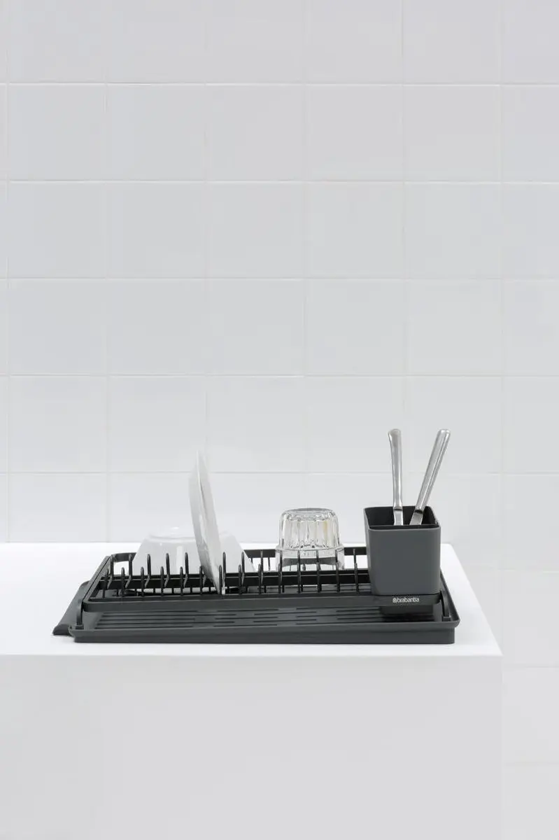 Brabantia SinkSide Afdruiprek 117404 - Lekbak & Bestekhouder - Donkergrijs - afbeelding 3 van 6