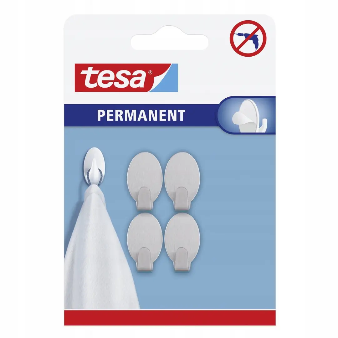 Tesa Permanent Serie Zelfklevende Haken 4 Stuks