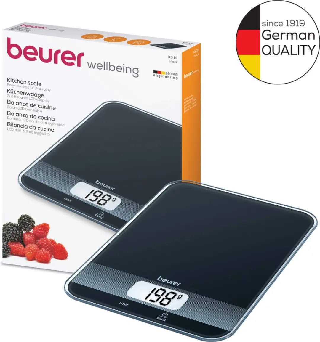 Beurer KS 19 Digitale Keukenweegschaal 5kg - Zwart