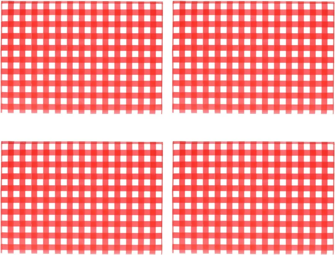 Bellatio Design Tafel Placemats Bistro Rood/Wit Geblokt