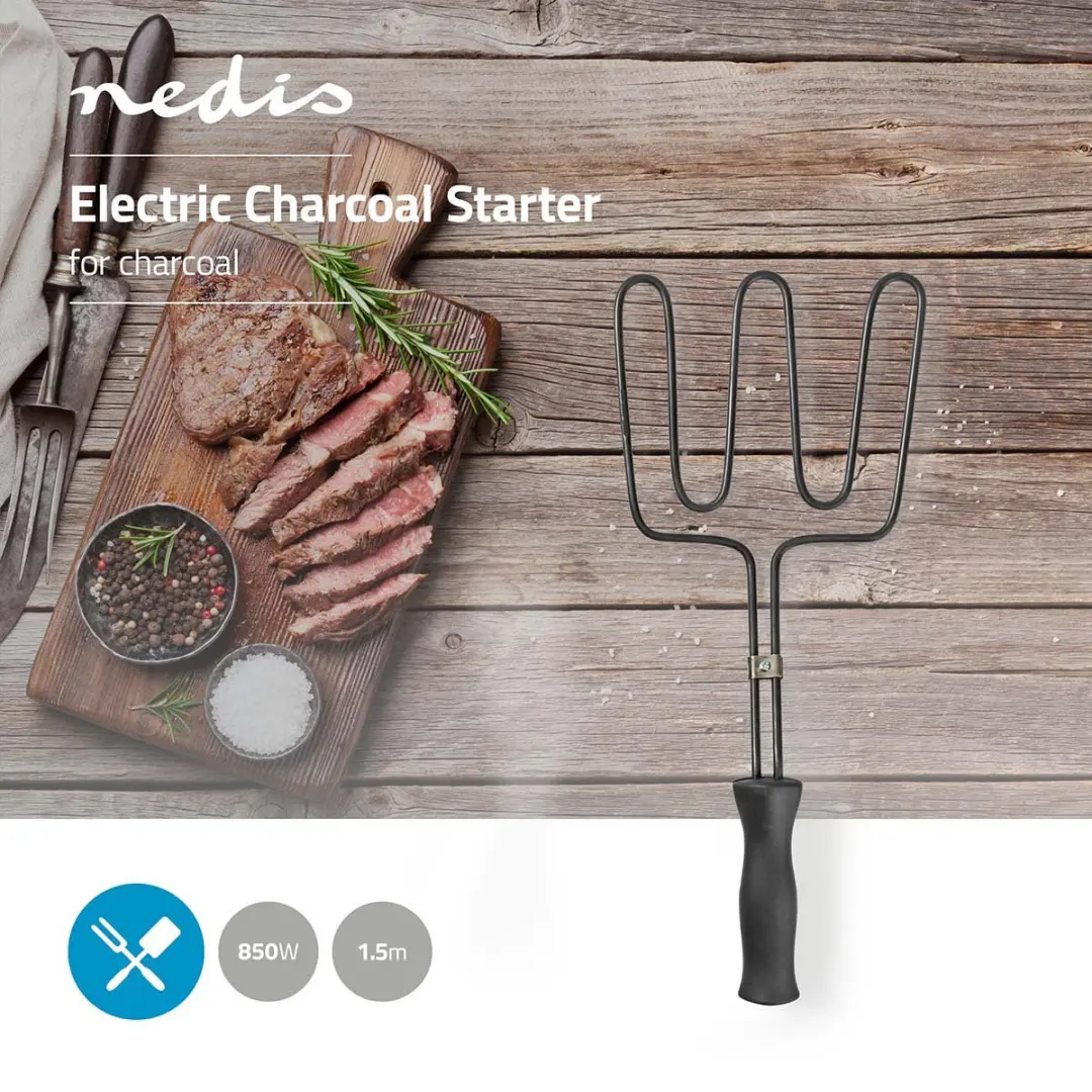 Nedis Elektrische BBQ-Starter 800W - Zwart