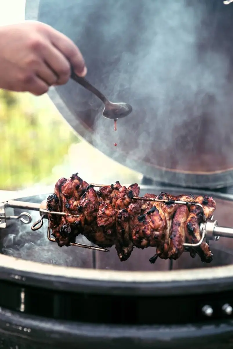 Grill Guru GG460 Rotisserie - Kamado - RVS/Zwart