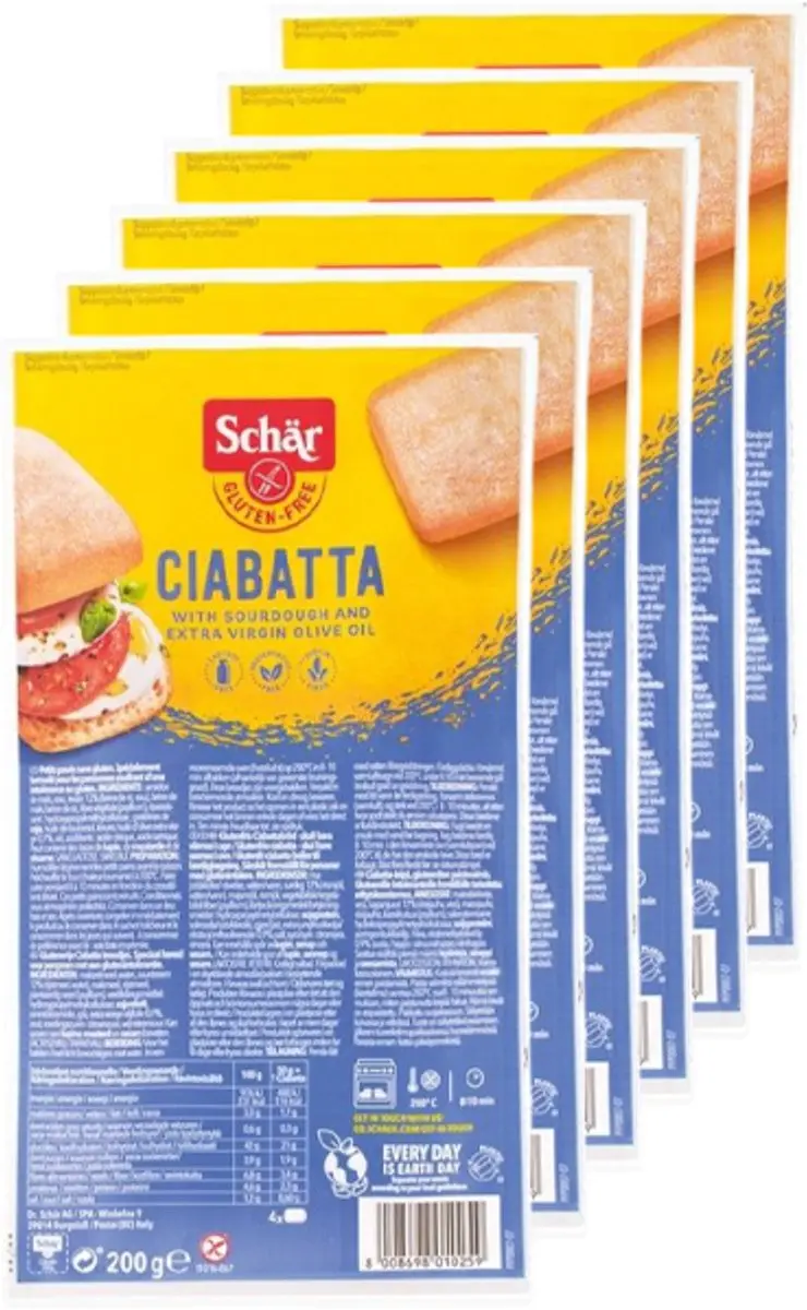 Schar Glutenvrije Ciabatta's 6 Stuks