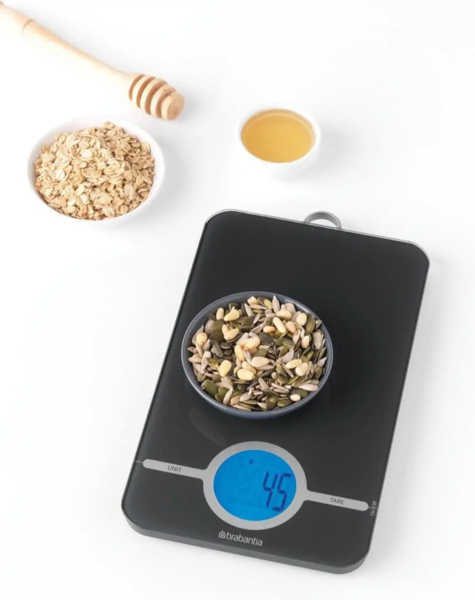 Brabantia Tasty+ 122644 Keukenweegschaal Digitaal - 5 kg - Dark Grey