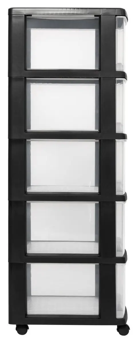 Curver Essentials Ladesysteem 5x20L - Zwart/Transparant