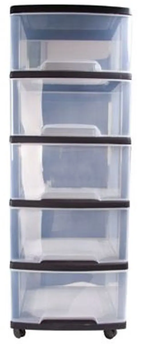 Curver Essentials Ladesysteem 5x20L - Zwart/Transparant - afbeelding 6 van 6