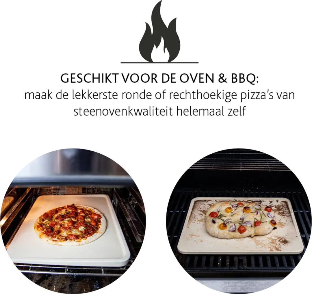 Boska Pizzasteen Deluxe Rechthoek 40x32cm - Cordieriet - afbeelding 6 van 6