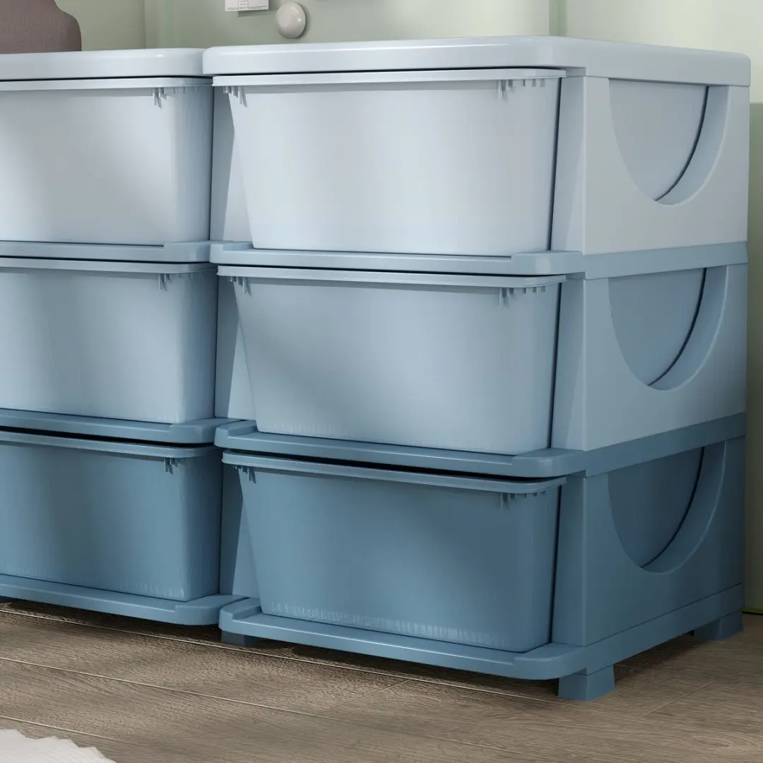 Homcom Kinderopbergbox Blauw - 113x37x56,5cm - 9 Vakken