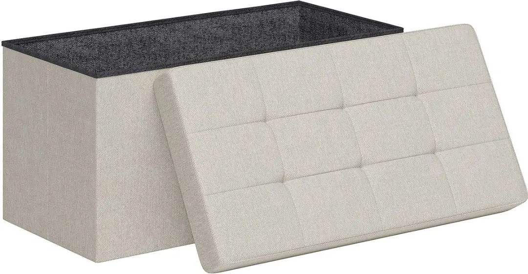 Homcom Opbergpoef Crème 76x38x38cm