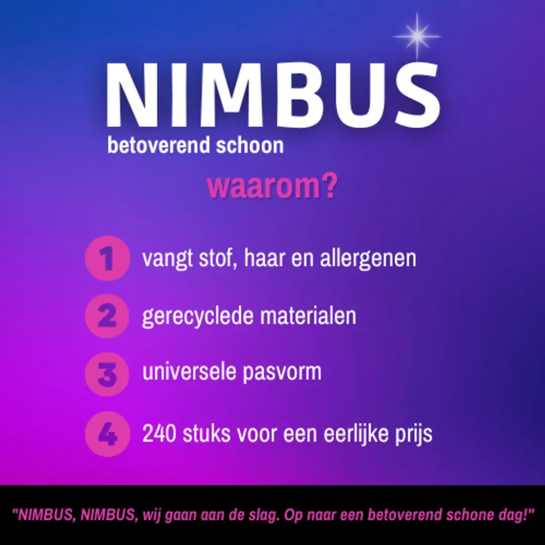 Nimbus Magic Floorwipes Refill 240 Stuks - 28x22cm