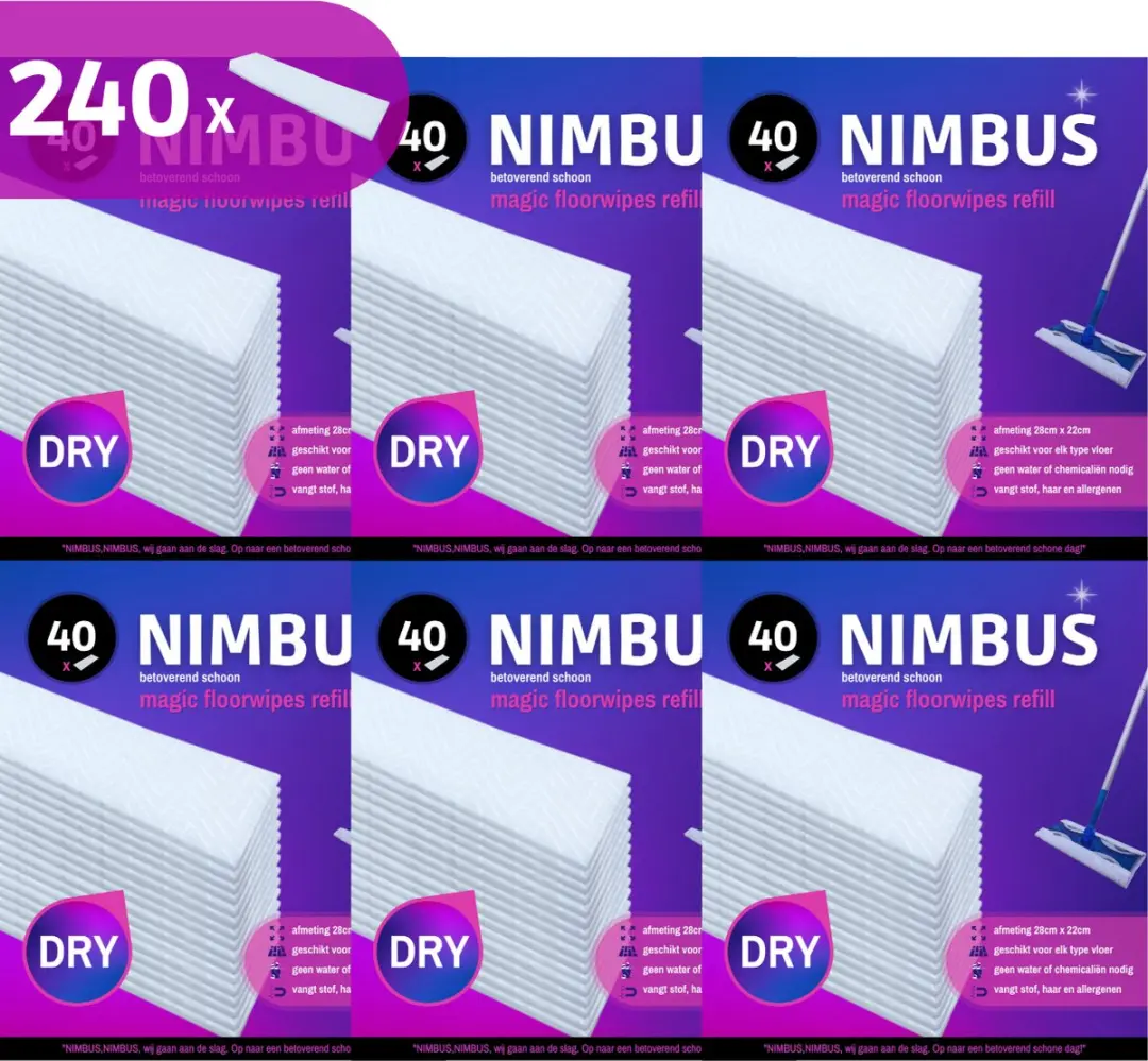 Nimbus Magic Floorwipes Refill 240 Stuks