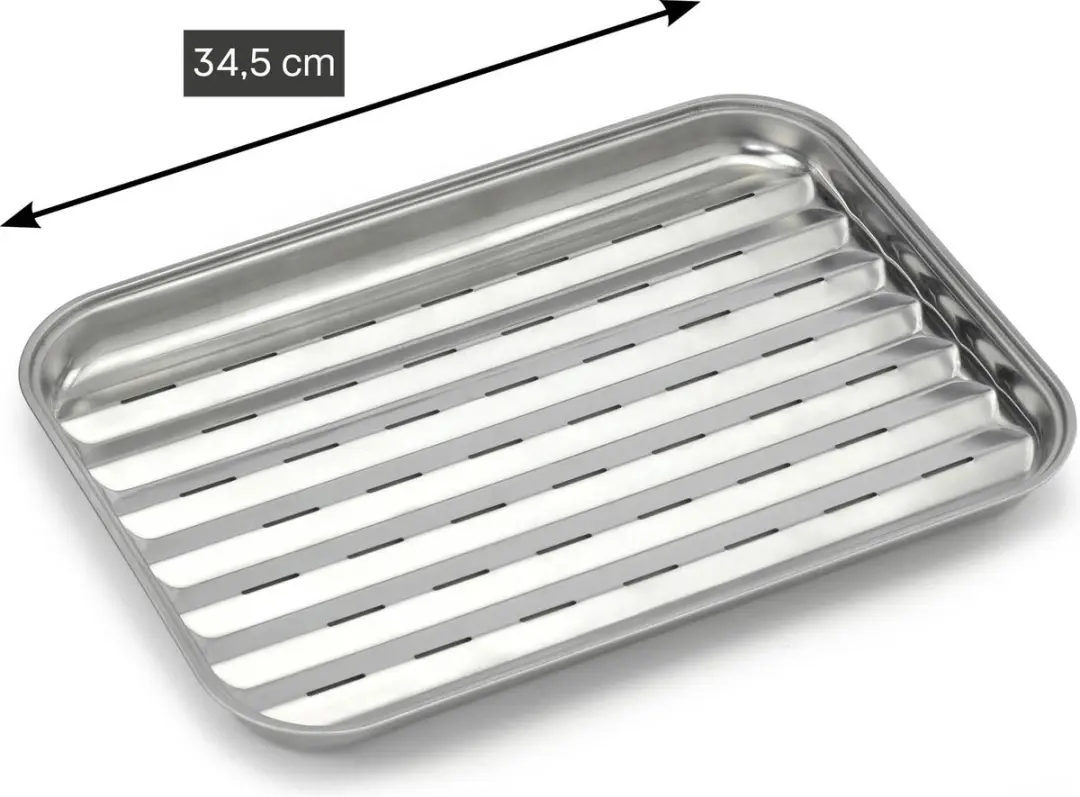 Barbecook Herbruikbare Grillpan RVS 34,5x24cm - Grijs - afbeelding 6 van 6