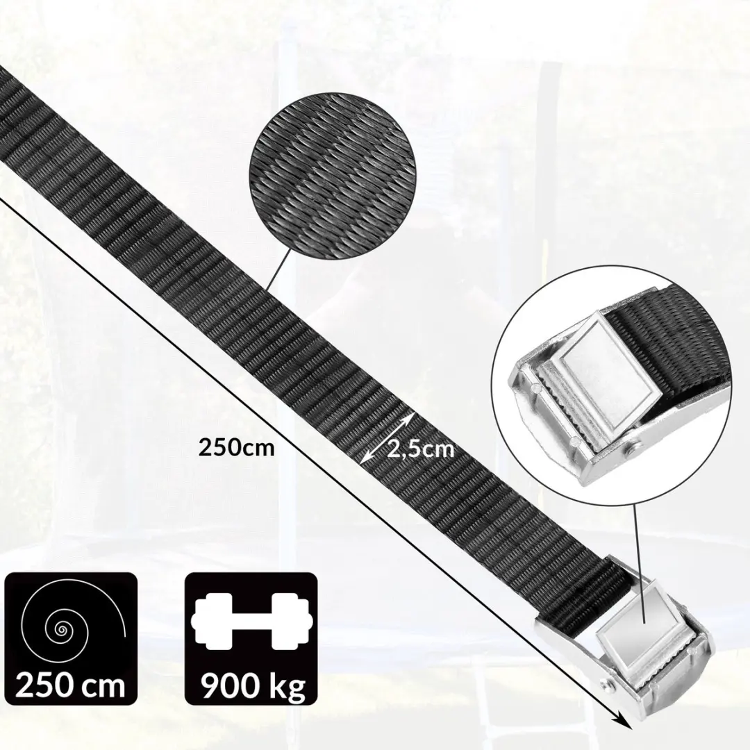 Monzana Grondankers 42,5cm - 4 Stuks met Spanbanden - Verzinkt Staal