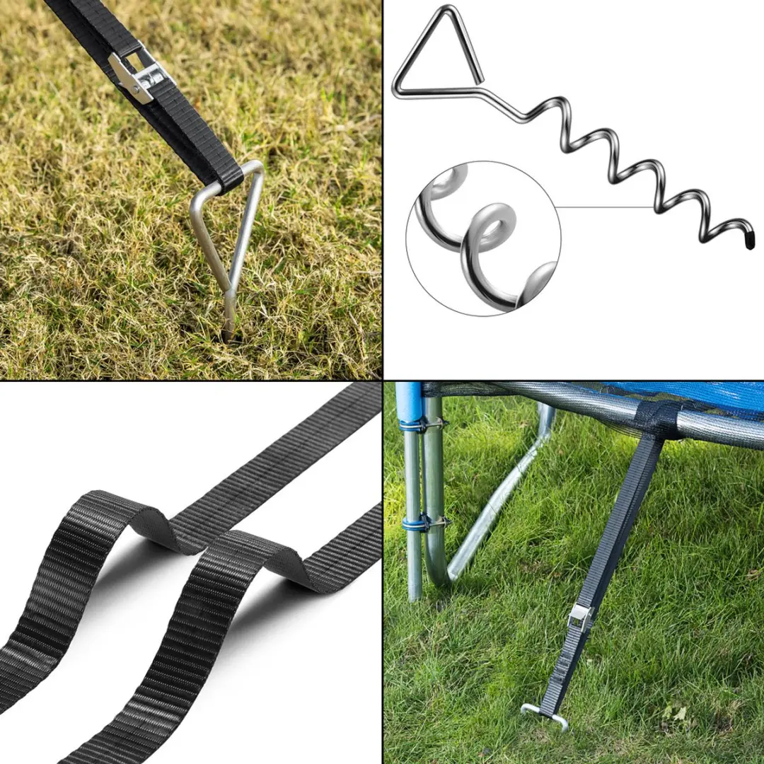 Monzana Grondankers 42,5cm - 4 Stuks met Spanbanden - Verzinkt Staal