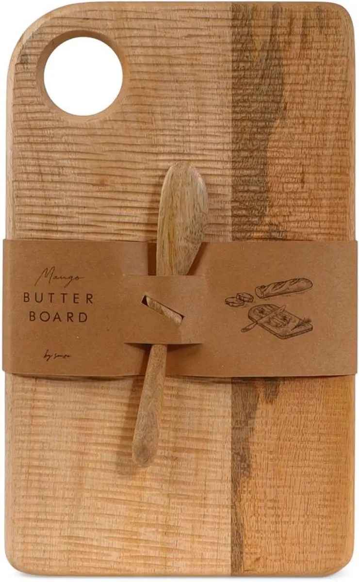 Senza Mango Boterbord met Mes - Bruin